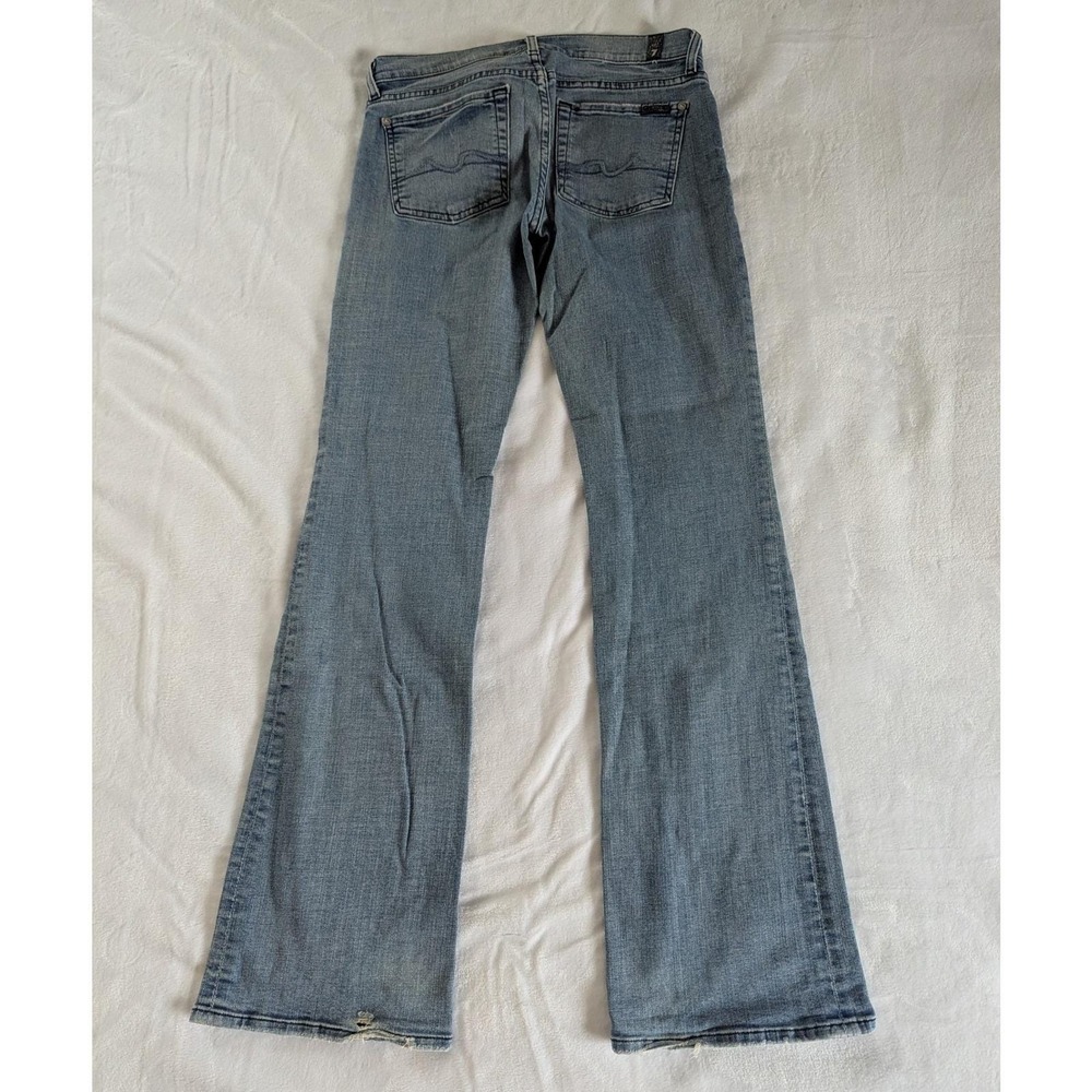 Vtg Y2K 7 For All Mankind Lexie Bootcut Blue Low Rise Jeans 28 Petite Designer